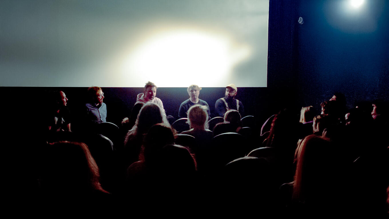 Iliès Terki and Emanuel Tessema during Q&A at Berlin screening, discussing the anthology and its process.